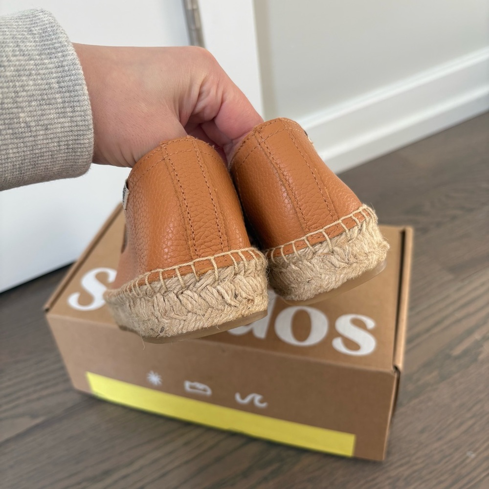 Soludos Women's Tan Leather Espadrilles - Picture 2 of 7